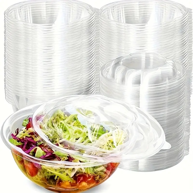 Meal Prep Quinoa Bowls - 50-pack 32-ounce transparante plastic saladeschalen met