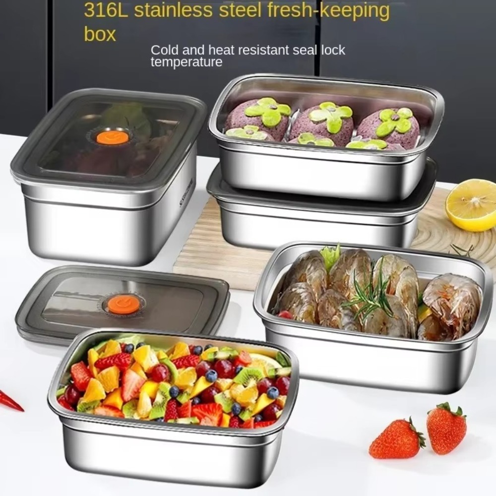Meal Prep Freezer - Roestvrijstalen campinglunchbox Lekvrije magnetron Geschikte Bento