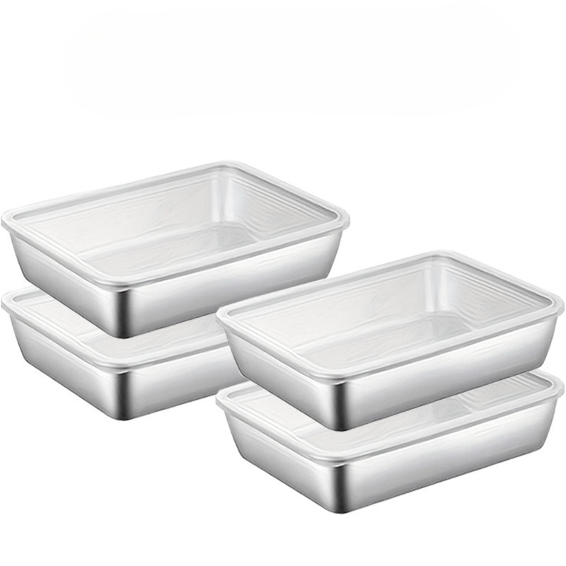 Meal Prep Organizer - 4-delige RVS voedselbewaarset, maaltijdvoorbereidings- en koelkastorganizer,