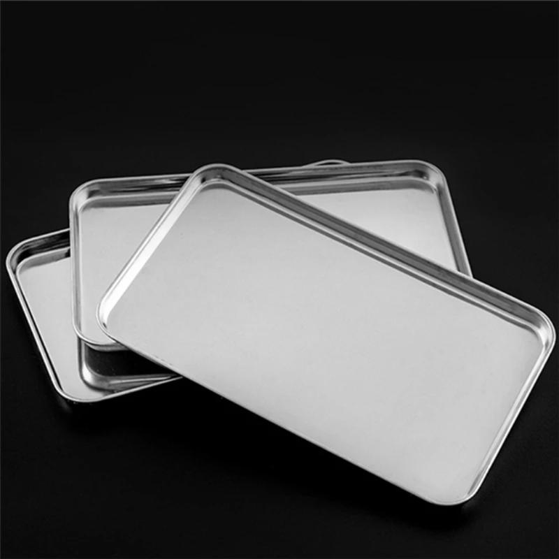 Meal Prep Organizer - Rechthoekige roestvrijstalen dienblad voor commerciële buffetten,