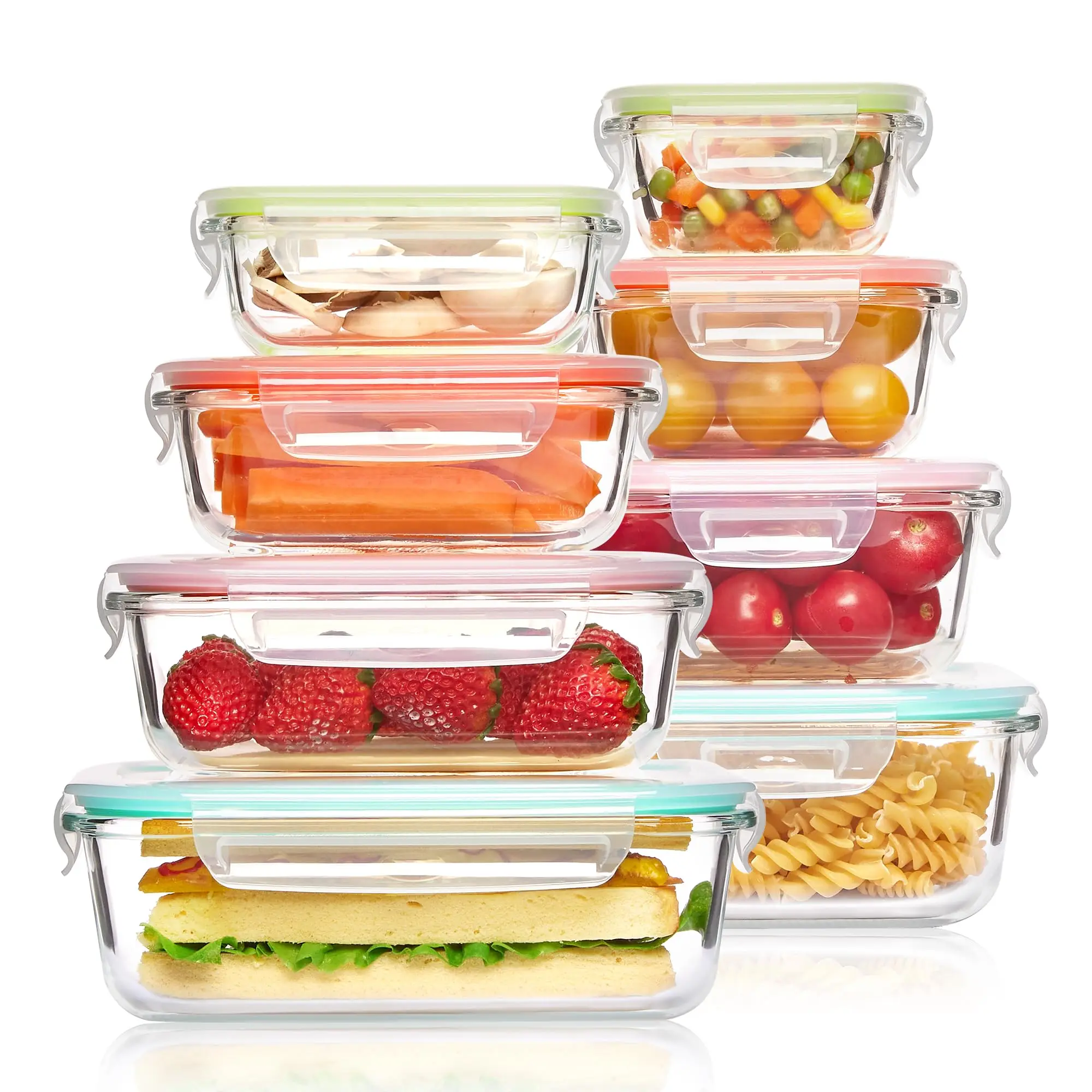 Meal Prep Freezer - Glazen lunchbox Voedselopslagcontainers, maaltijdbereiding, luchtdichte Bento