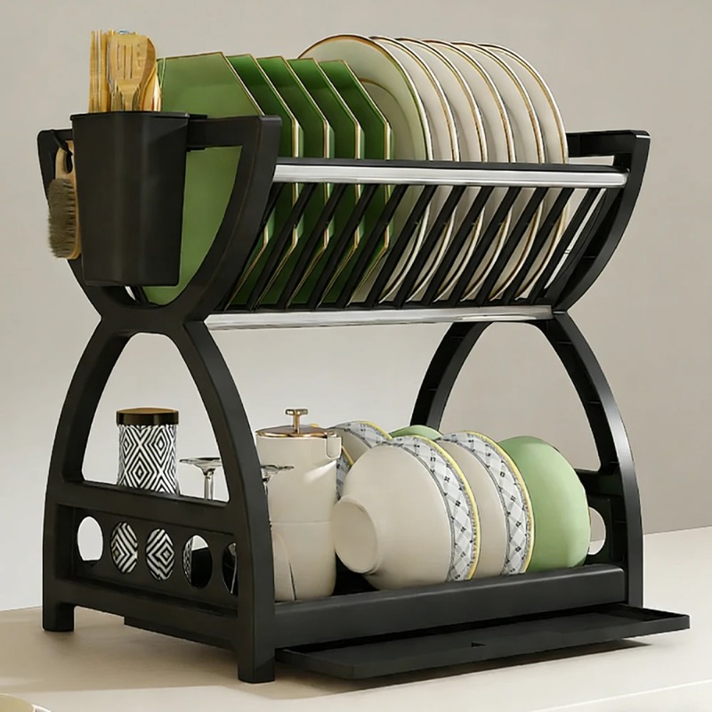 2-laags afdruiprek voor de keu - Meal Prep Organizer recensie en prijs