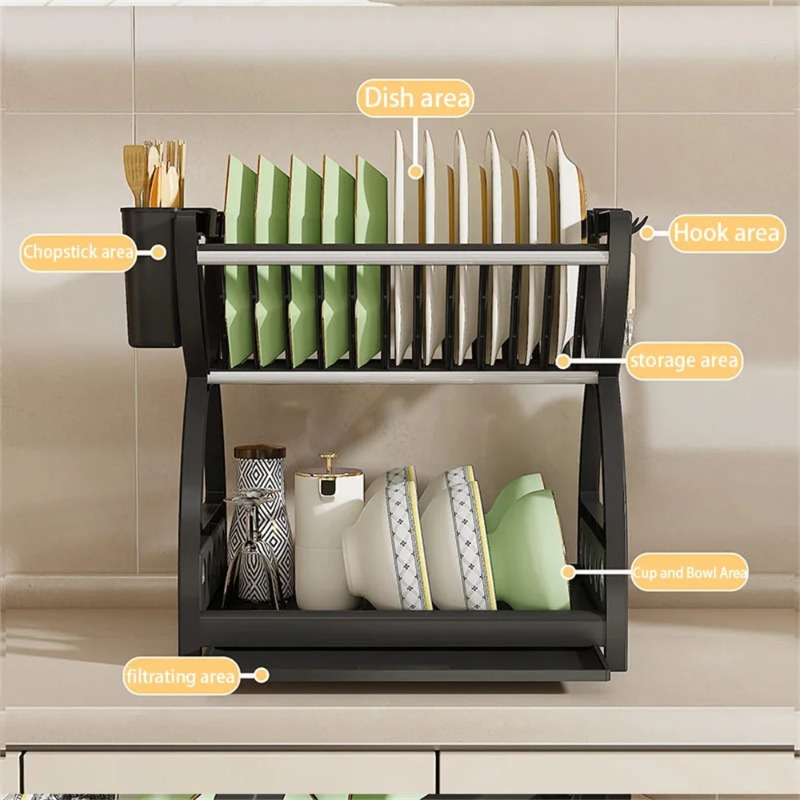 2-laags afwasrek keukenorganiz - Meal Prep Organizer recensie en prijs